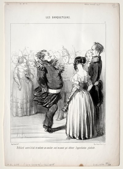 The Banqueters, plate 5: Rifolard opens the ball de Honoré Daumier