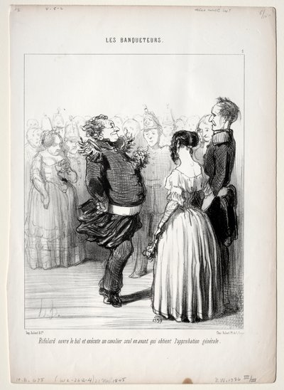 Los comensales, lámina 5: Rifolard abre el baile, 1848 de Honoré Daumier