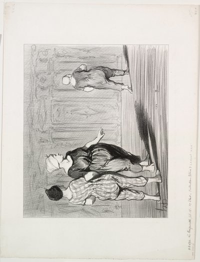 Las bañistas, placa 15: ¡Es ella otra vez, una moda bonita, Madame Coquardeau! de Honoré Daumier