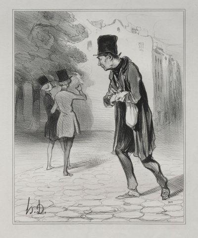 Los bohemios de París, lámina 4: El recolector de colillas de cigarros, 5 de diciembre de 1841 de Honoré Daumier