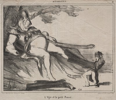 Los Cosacos para la Risa (lámina 61): El Ogro y su Pequeño Pulgarcito de Honoré Daumier