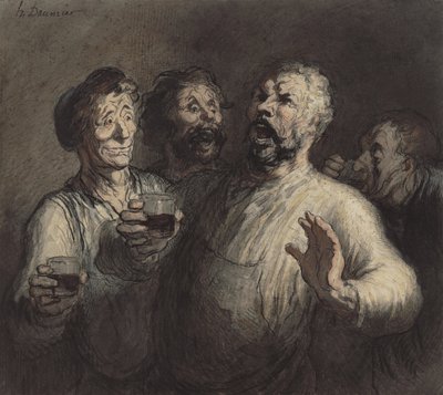 Los bebedores de Honoré Daumier