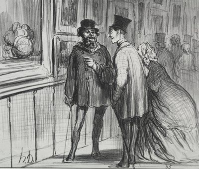 La Exposición de 1859 lámina 8: El pintor que tuvo una pintura rechazada..., 1859 de Honoré Daumier