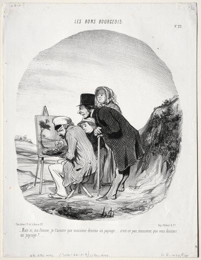 El buen burgués, Placa 23: Pero sí, querida, te aseguro que este caballero está dibujando..., 184 de Honoré Daumier