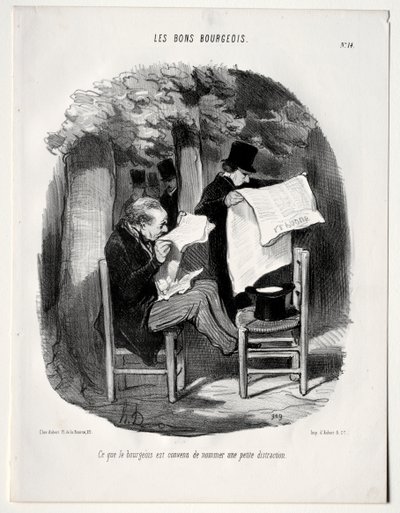 El buen burgués, lámina 14: Lo que los burgueses consideran una distracción, 1846 de Honoré Daumier
