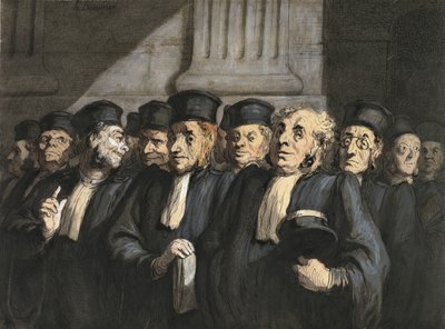 Los abogados de la acusación, principios de 1860 de Honoré Daumier