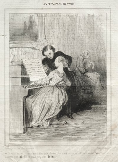 Los músicos de París, placa 6: ¡Si supieras lo bonita que eres!, 6 de marzo de 1841 de Honoré Daumier