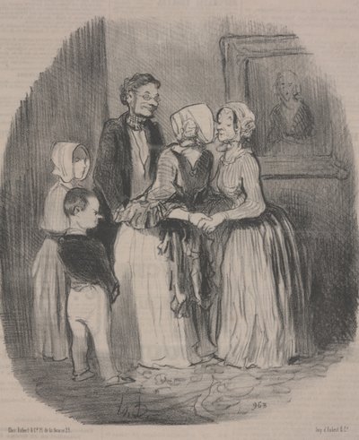 La visita obligatoria de Año Nuevo a la tía Rabourdin de Honoré Daumier