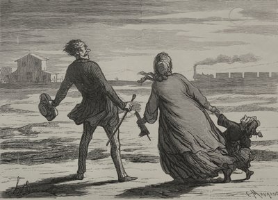 El ferrocarril: Demasiado tarde de Honoré Daumier