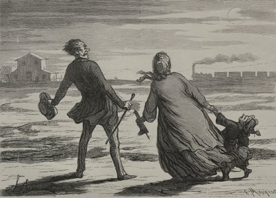El ferrocarril: demasiado tarde de Honoré Daumier