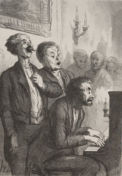 Los cantantes: Los cantantes en el salón de Honoré Daumier