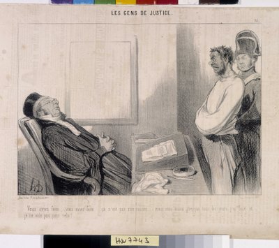 El pueblo de la justicia. Caricatura de Honoré Daumier (1808-1879), 37,5x28. Extracto del periódico Le Charivari, Museo de Bellas Artes, Palais Longchamp, Marsella. de Honoré Daumier