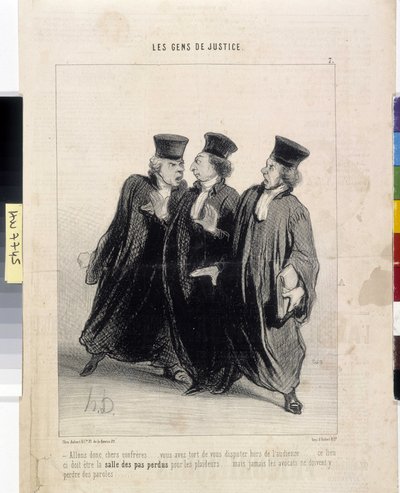 La gente de la justicia. Caricatura de Honoré Daumier (1808-1879), 37,5x28. Extracto del periódico "Le Charivari", Museo de Bellas Artes, Palais Longchamp, Marsella de Honoré Daumier