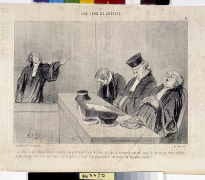 El pueblo de la justicia. Caricatura de Honore Daumier, del periódico Le Charivari de Honoré Daumier