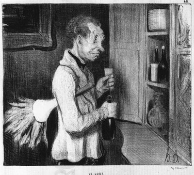 El gusto: serie de "Cinco sentidos", por Honoré Daumier (1808-1879). "Charivari" de Honoré Daumier