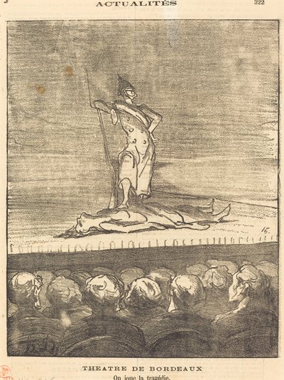 Teatro de Burdeos - se juega la tragedia de Honoré Daumier