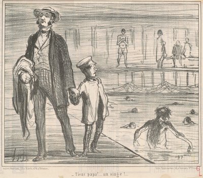 ¡Mira papá! ... ¡un mono! ... de Honoré Daumier