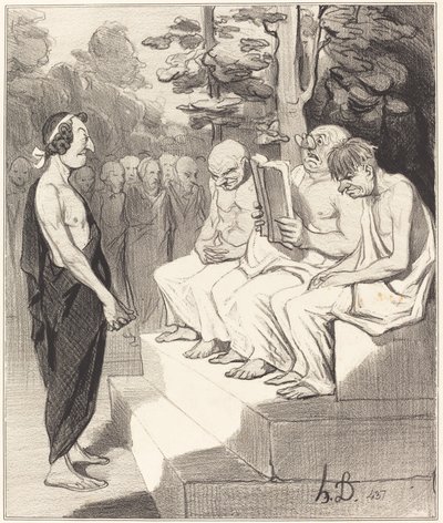 Telémaco interrogado por los sabios de Honoré Daumier