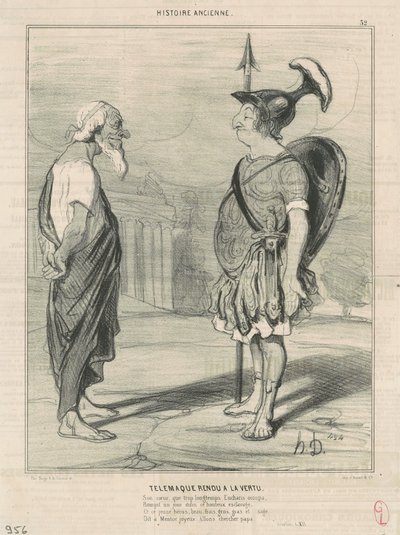 Telémaco devuelto a la virtud de Honoré Daumier
