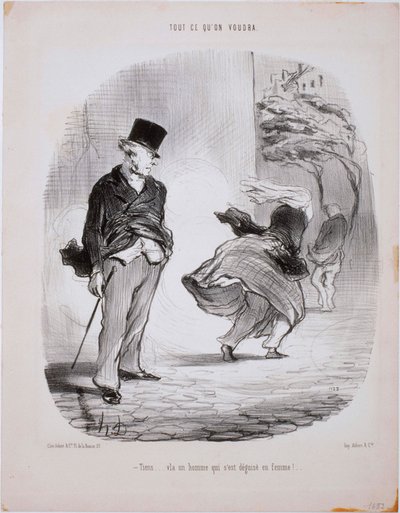 Todo lo que quieras- Mira... Ahí va un hombre disfrazado de mujer... de Honoré Daumier