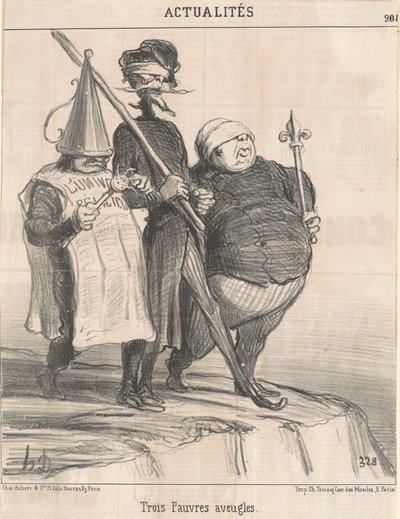 Tres pobres ciegos de Honoré Daumier