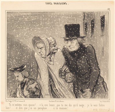 ¡Me molestas, mi esposa!... ya es una hora... de Honoré Daumier