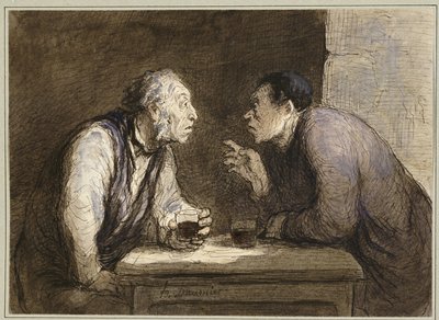 Dos bebedores, c.1857-69 de Honoré Daumier