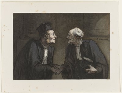 Dos abogados dándose la mano, c.1840 de Honoré Daumier