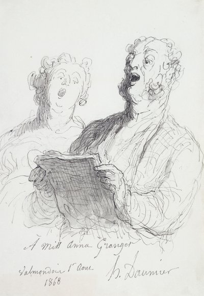 Dos Cantantes, 1868 de Honoré Daumier