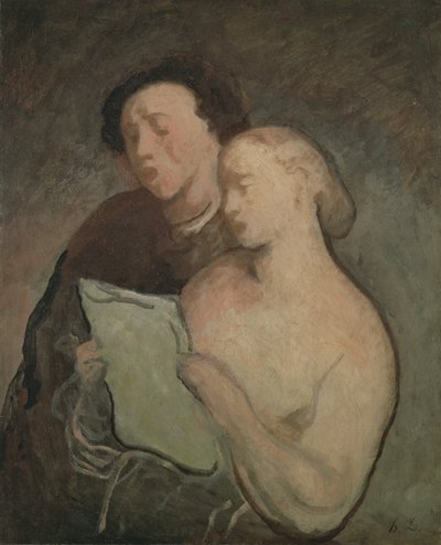 Dos cantantes, c.1850-60 de Honoré Daumier