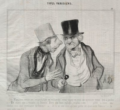 Types Parisiens, plate 26: Yes, Sir, your respectable air encourages me... de Honoré Daumier