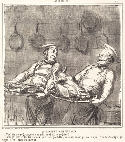 Un Banquete de Hipófagos de Honoré Daumier