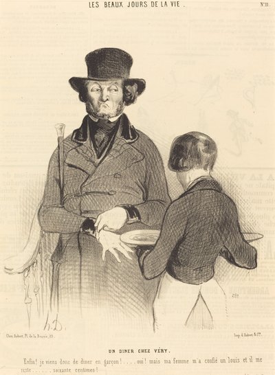 Una cena en casa de Véry de Honoré Daumier