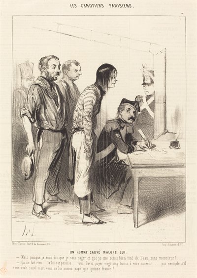 Un Hombre salvado a pesar de sí mismo de Honoré Daumier