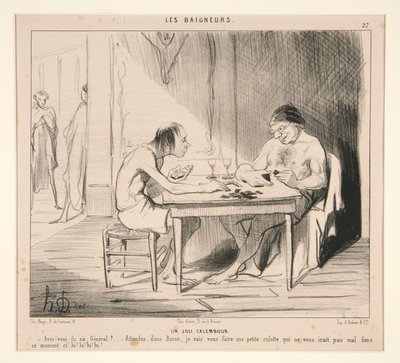 Un buen juego de palabras. ¿Tiene un seis, General? de Honoré Daumier