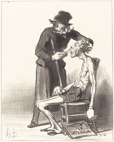 Un luchador desafortunado de Honoré Daumier