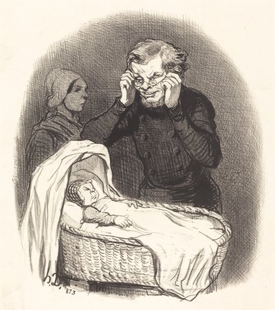 Un padre feliz de Honoré Daumier