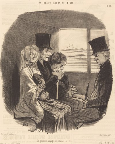 Un primer viaje en ferrocarril de Honoré Daumier