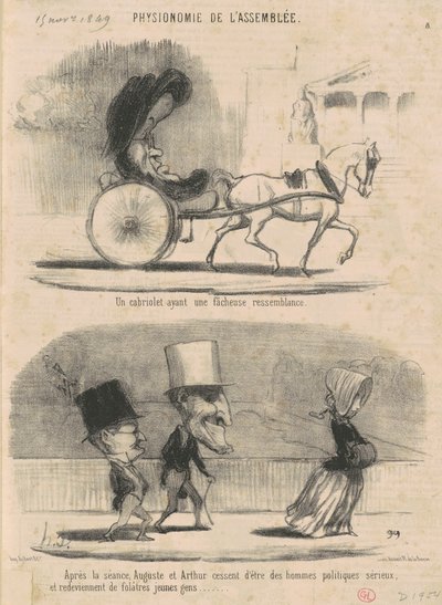 Un cabriolet teniendo una facheuse semejanza... de Honoré Daumier