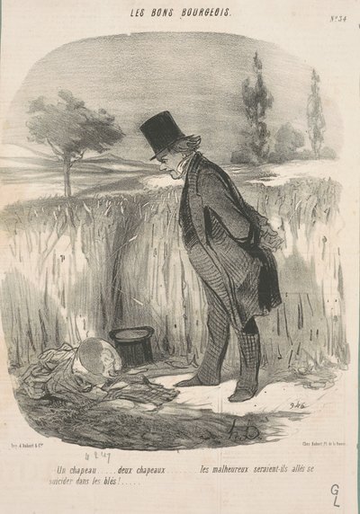 Un sombrero ... dos sombreros ... los desafortunados ... de Honoré Daumier
