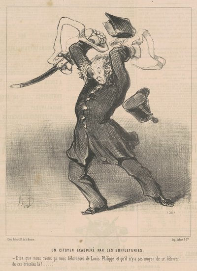 Un ciudadano exasperado por las bufeterías de Honoré Daumier