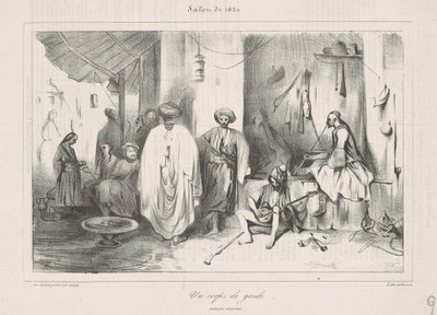 Un cuerpo de guardia pintado por Decamps de Honoré Daumier