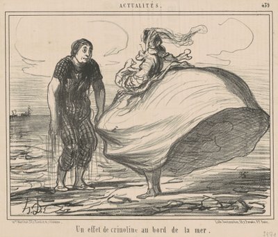 Un efecto de crinolina al borde del mar de Honoré Daumier