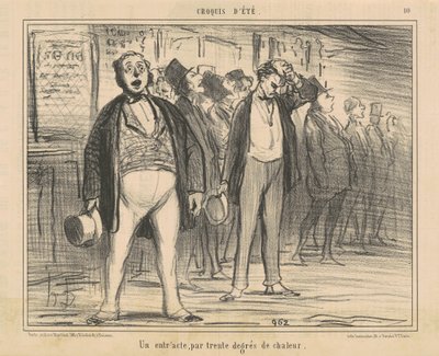 Un entreacto, por treinta grados de calor de Honoré Daumier