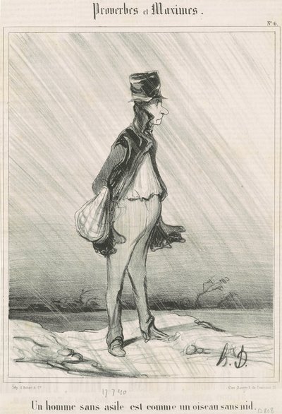 Un hombre sin asilo de Honoré Daumier