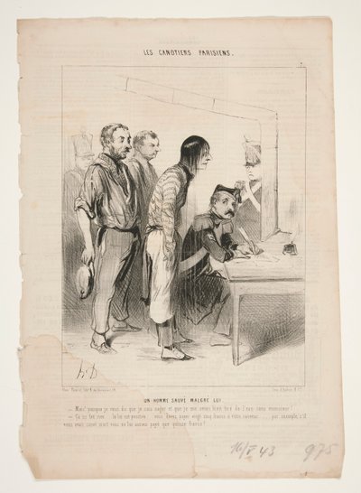 Un hombre salva a pesar de sí mismo de Honoré Daumier