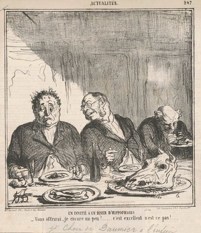 Un invitado a una cena de hipófagos: ¿Le ofreceré un poco más? Es excelente, ¿no es así? de Honoré Daumier
