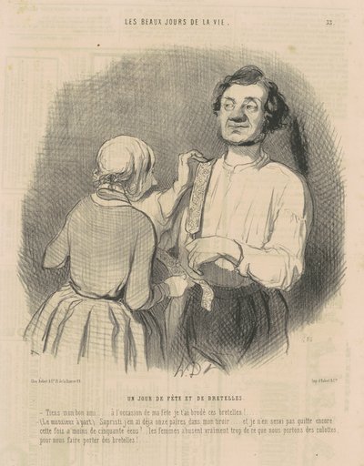 Un día de fiesta y tirantes de Honoré Daumier