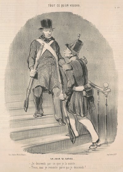 Un día de guardia de Honoré Daumier