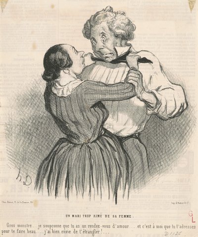 Un marido demasiado amado por su esposa de Honoré Daumier
